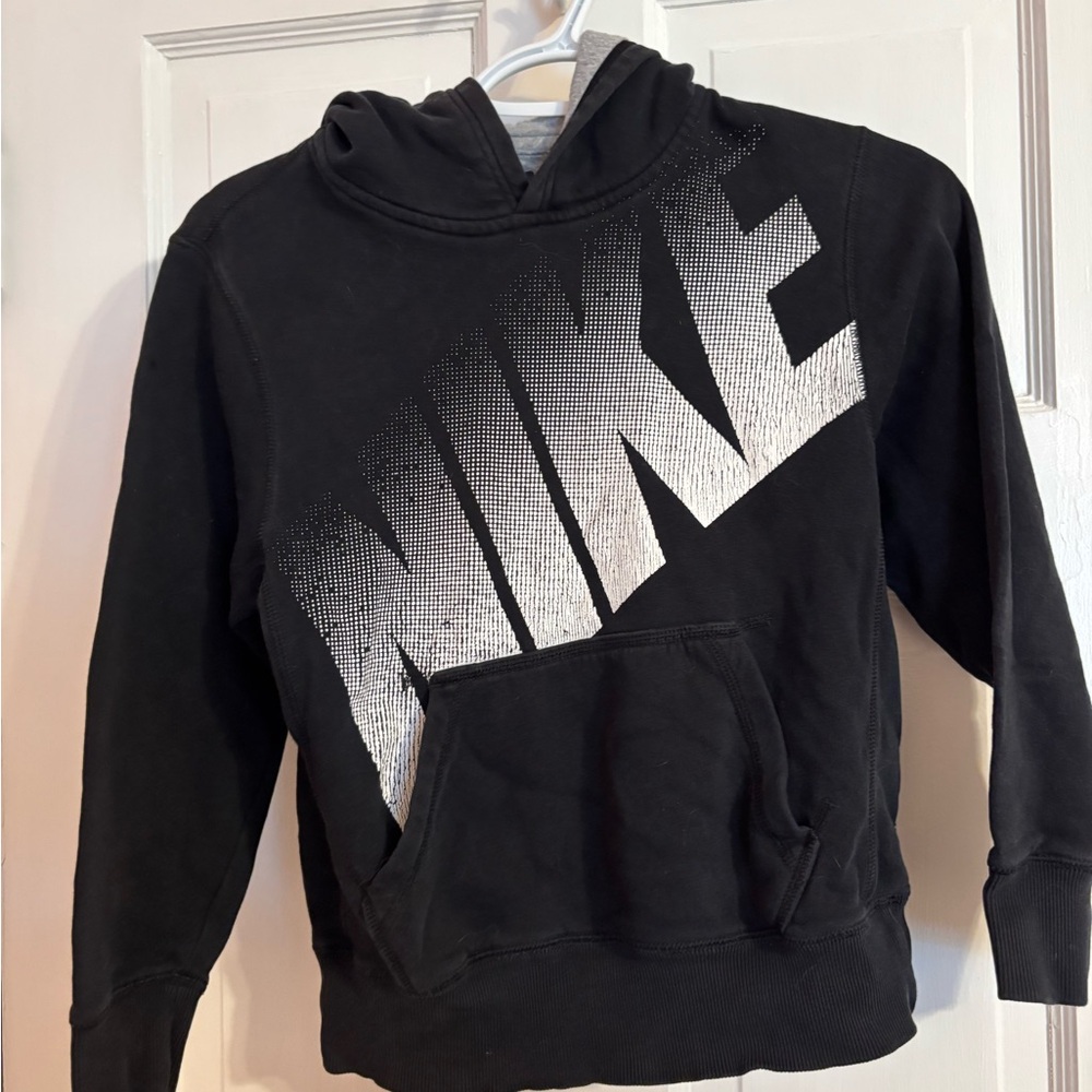 Nike Black Hoodie with Bold White Graphic